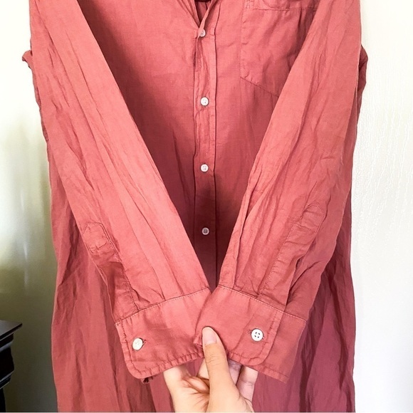 Frank & Eileen Dress Rory Maxi Shirtdress Long-Sleeve Organic Voile Sienna S EUC - Picture 4 of 7